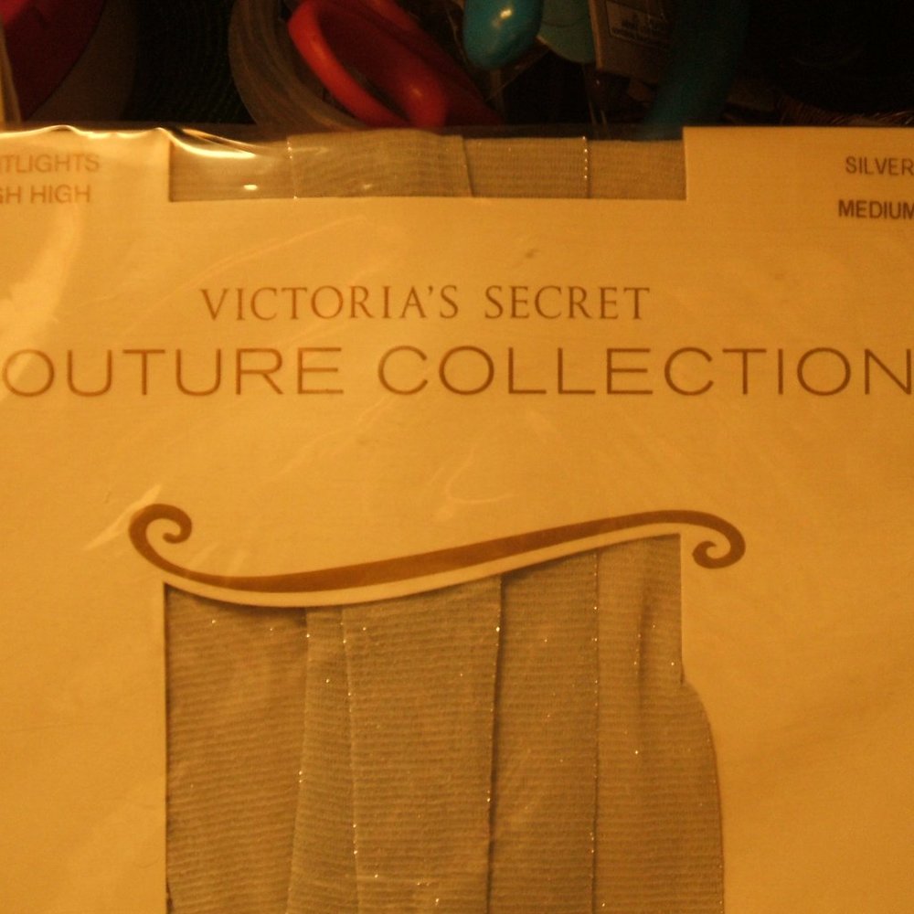 Victoria's Secret silver glitter hose size M